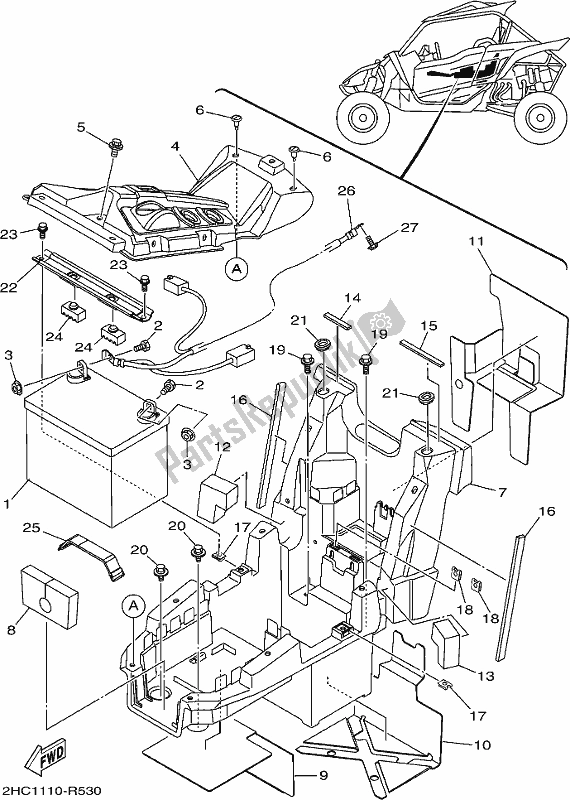 Todas las partes para Eléctrico 2 de Yamaha YXZ 1000P 2018