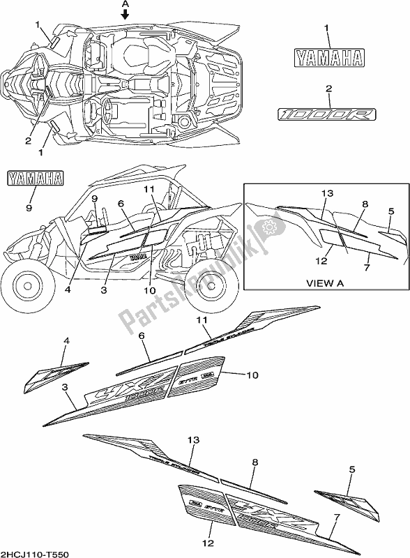 Todas las partes para Gráficos de Yamaha YXZ 1000P 2018