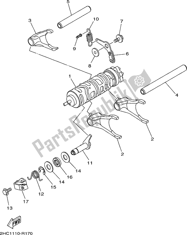 Todas las partes para Cambio De Leva Y Horquilla de Yamaha YXZ 1000P 2018