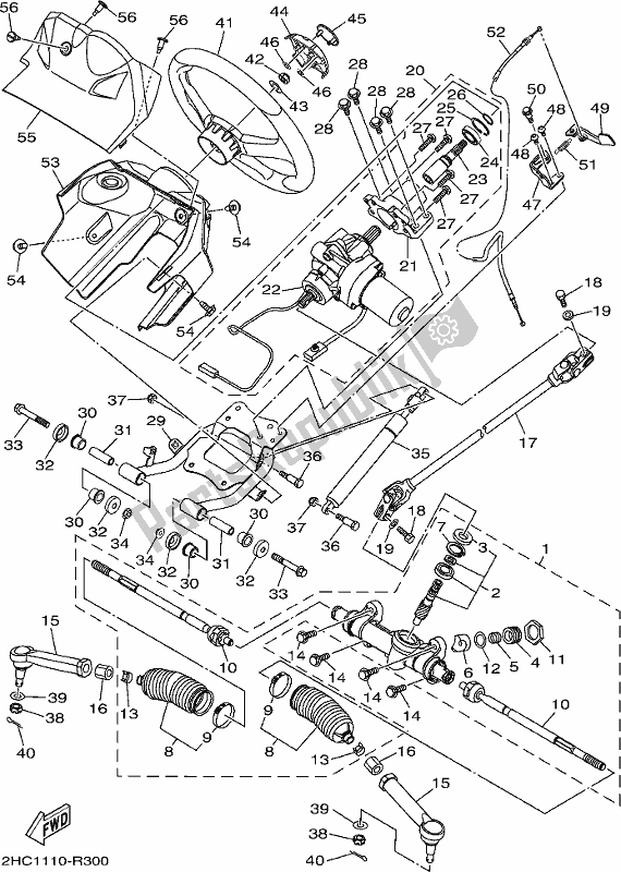 Todas las partes para Direccion de Yamaha YXZ 1000P 2018