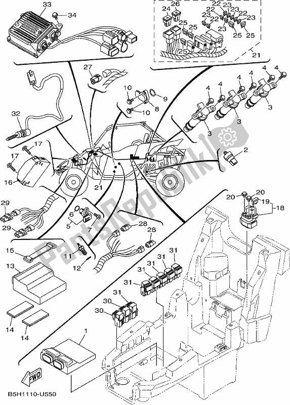 Todas las partes para Eléctrico 1 de Yamaha YXZ 1000 PSE 2019