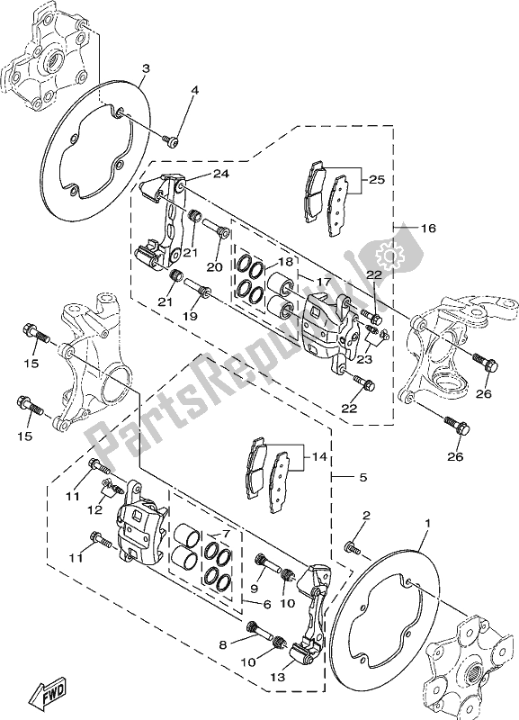 Todas las partes para Pinza De Freno Delantero de Yamaha YXZ 1000 PSE 2019