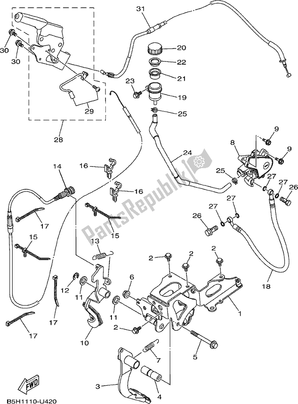 Todas las partes para Cable De Pedal de Yamaha YXZ 1000 PSE 2019