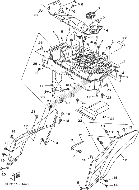 All parts for the Carrier of the Yamaha YXZ 1000 Pseh 2017