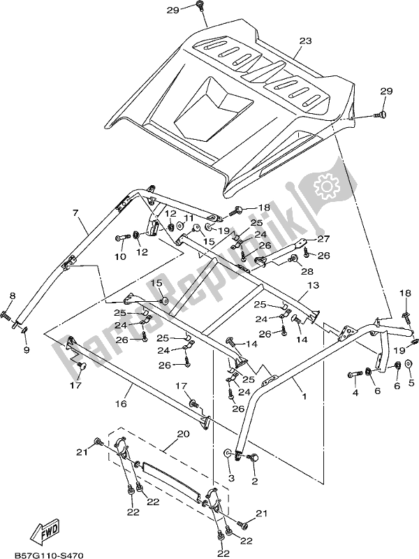 All parts for the Guard 2 of the Yamaha YXZ 1000 Pseh 2017