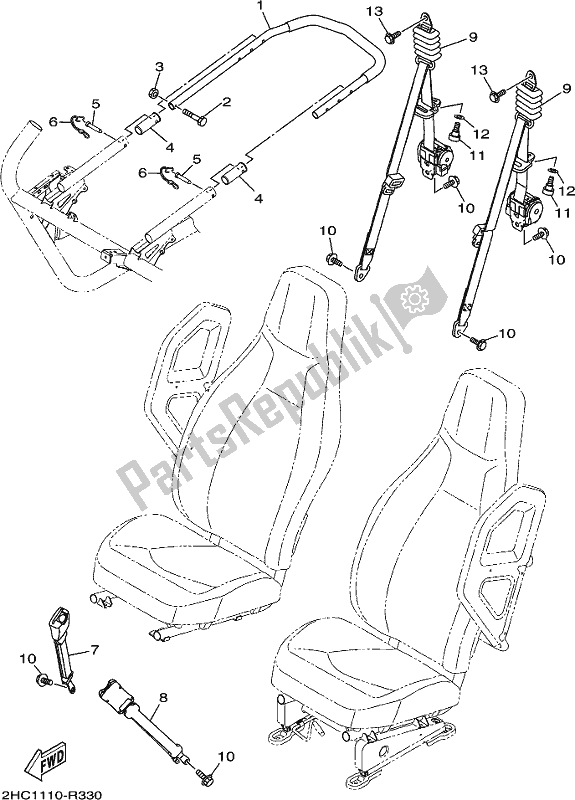 Todas las partes para Asiento 2 de Yamaha YXZ 1000 Pseh 2017