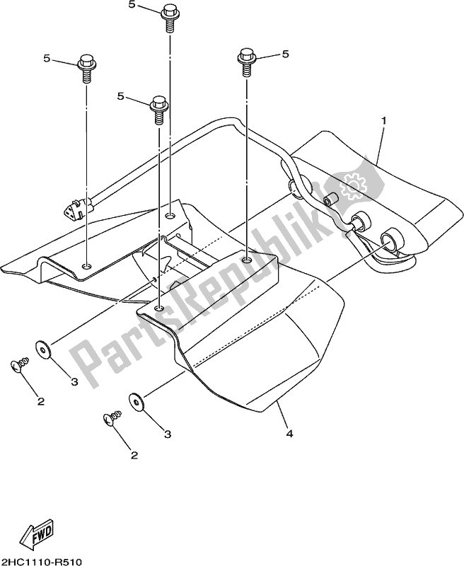 All parts for the Taillight of the Yamaha YXZ 1000 Pseh 2017