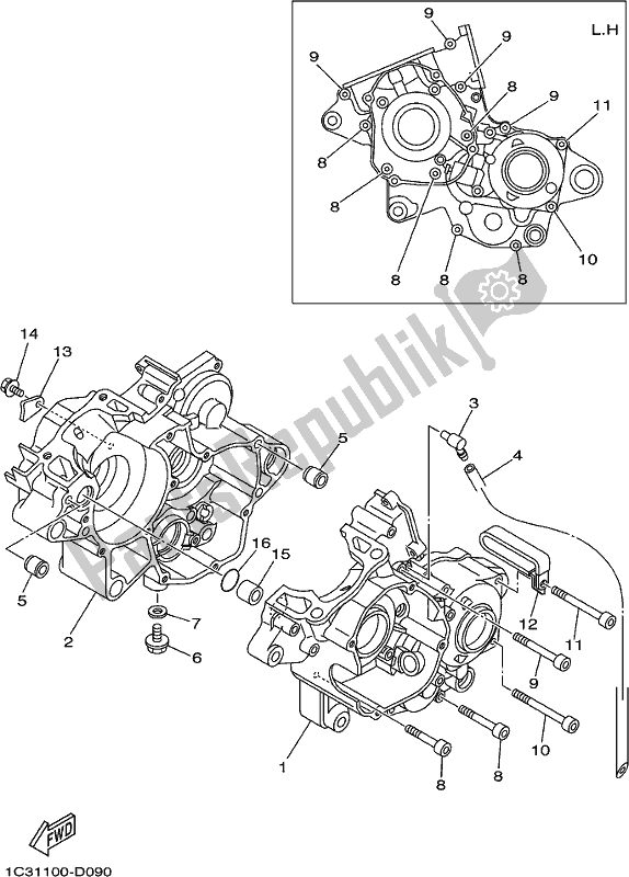 Tutte le parti per il Carter del Yamaha YZ 125 2018