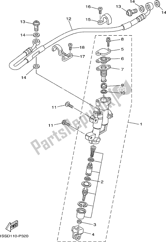 Wszystkie części do Tylny Cylinder G?ówny Yamaha YZ 125 2018