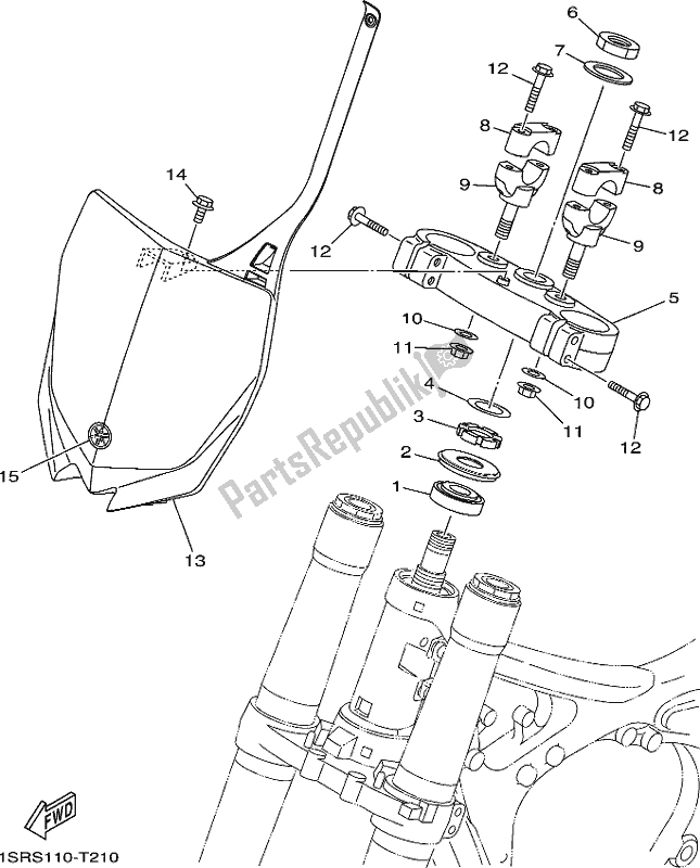 Todas as partes de Direção do Yamaha YZ 125 2018