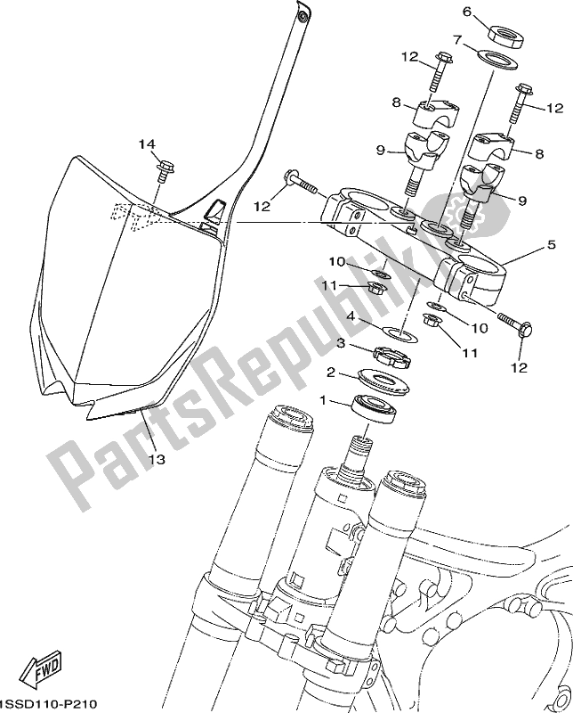 Toutes les pièces pour le Pilotage du Yamaha YZ 125 2019