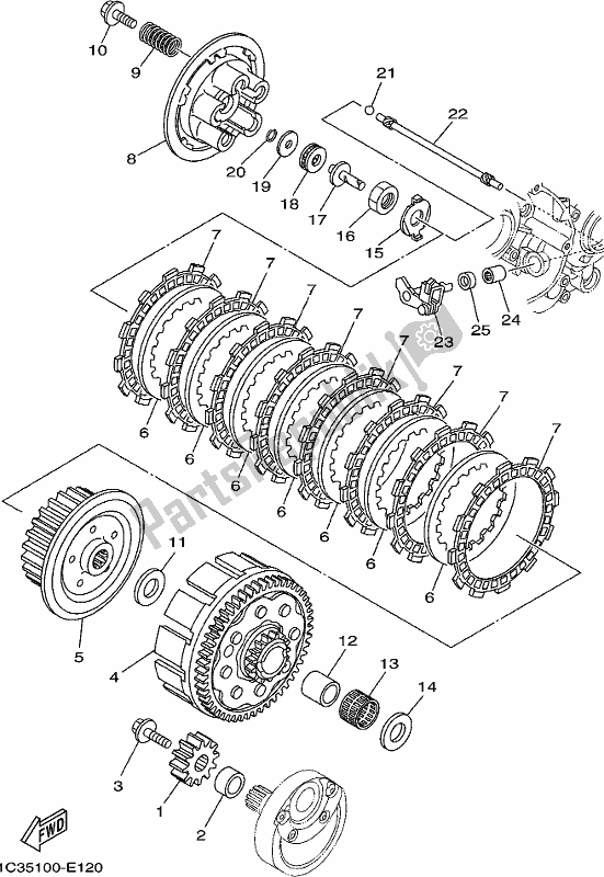 Tutte le parti per il Frizione del Yamaha YZ 125 2020