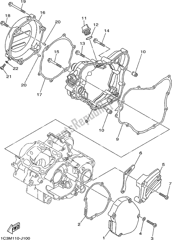 Tutte le parti per il Coperchio Del Carter 1 del Yamaha YZ 125 2020