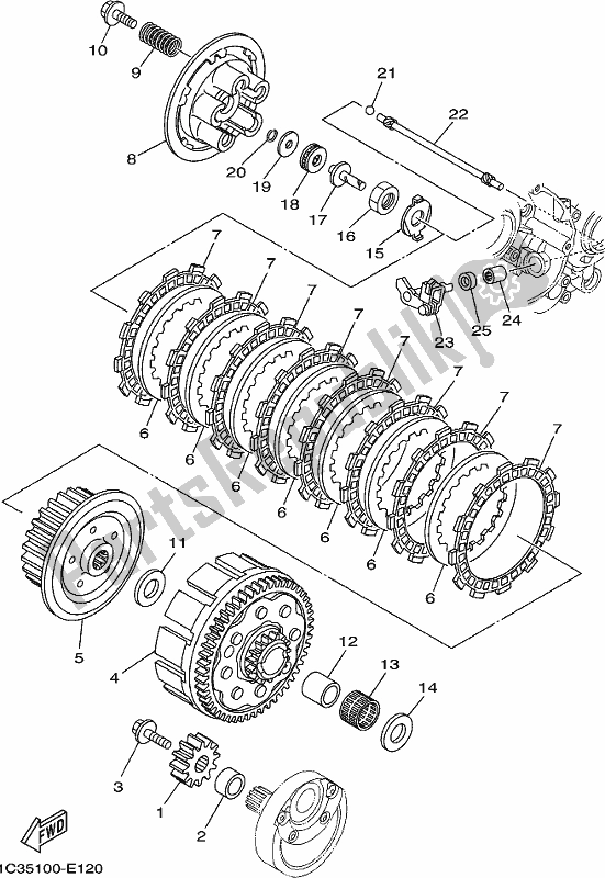 Tutte le parti per il Frizione del Yamaha YZ 125 2021
