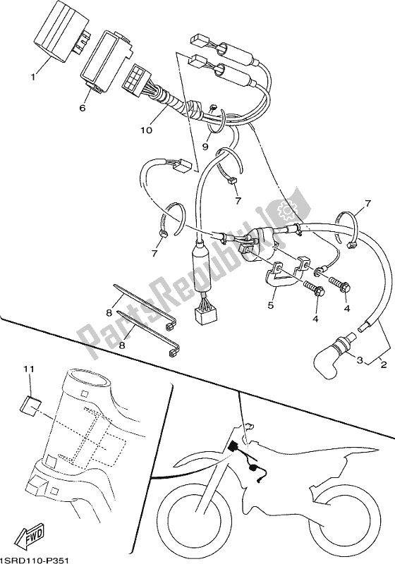 Tutte le parti per il Elettrico 1 del Yamaha YZ 125 2021