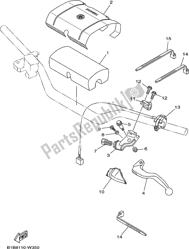 All parts for the Handle Switch & Lever of the Yamaha YZ 125 2021