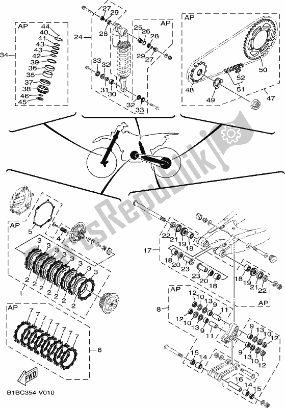 Toutes les pièces pour le Maintenance Parts Kit du Yamaha YZ 125 2021