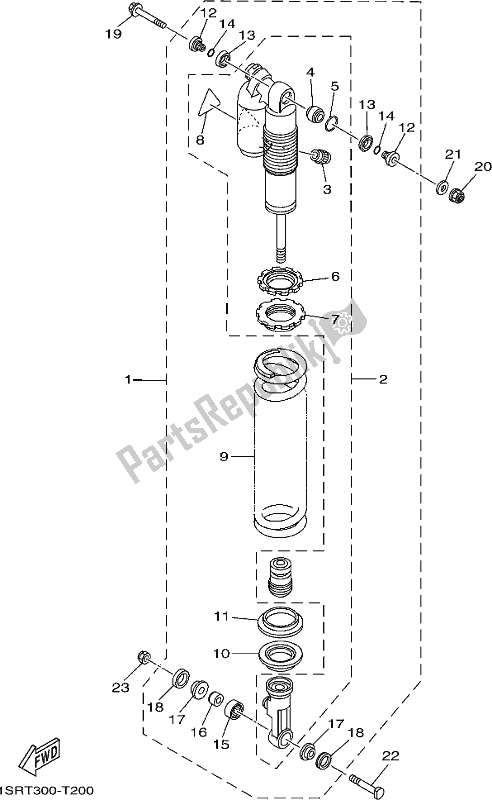 All parts for the Rear Suspension of the Yamaha YZ 125 2021