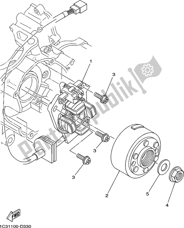 All parts for the Generator of the Yamaha YZ 125X 2020