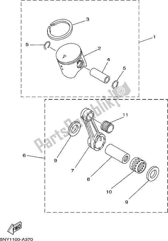 Tutte le parti per il Parti Opzionali 1 del Yamaha YZ 125X 2020