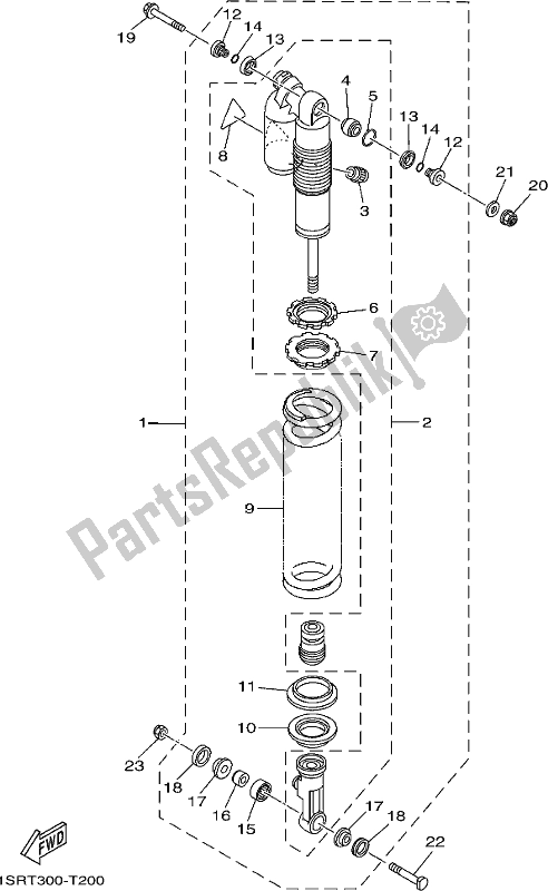 All parts for the Rear Suspension of the Yamaha YZ 125X 2020