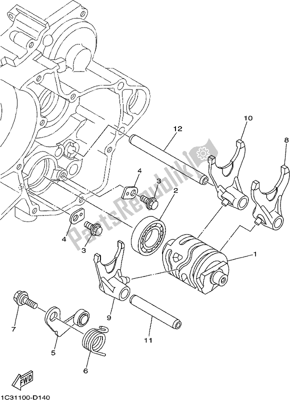 Alle onderdelen voor de Schakelnok & Vork van de Yamaha YZ 125X 2020