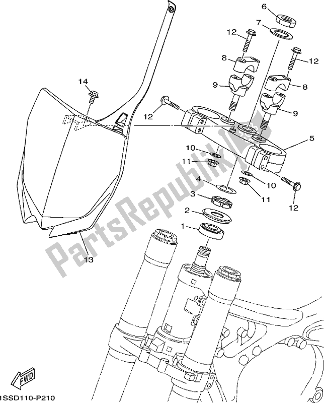 All parts for the Steering of the Yamaha YZ 125X 2020