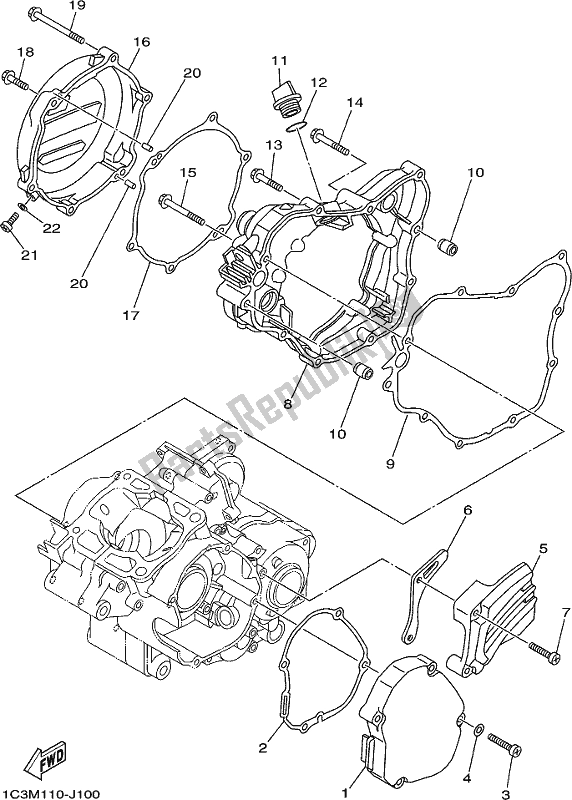 Wszystkie części do Pokrywa Skrzyni Korbowej 1 Yamaha YZ 125X 2021