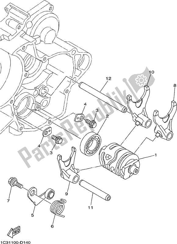 Wszystkie części do Krzywka Zmiany Biegów I Widelec Yamaha YZ 125X 2021