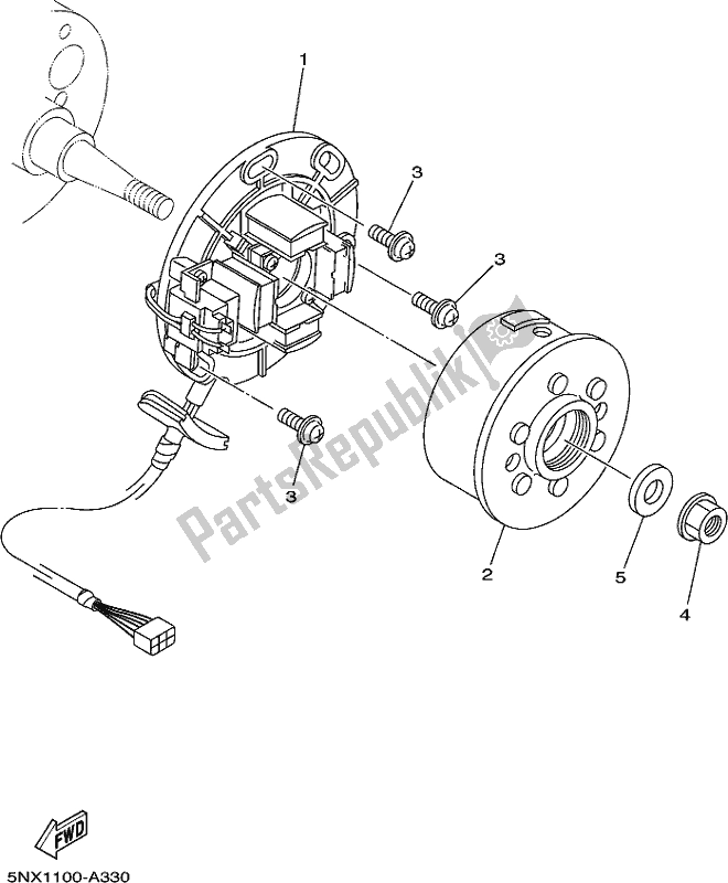 Todas as partes de Gerador do Yamaha YZ 250 2018