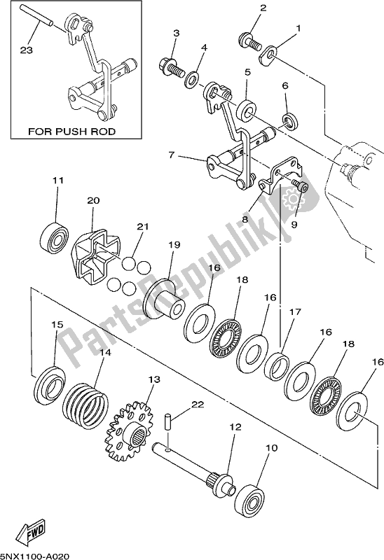 All parts for the Governor of the Yamaha YZ 250 2019