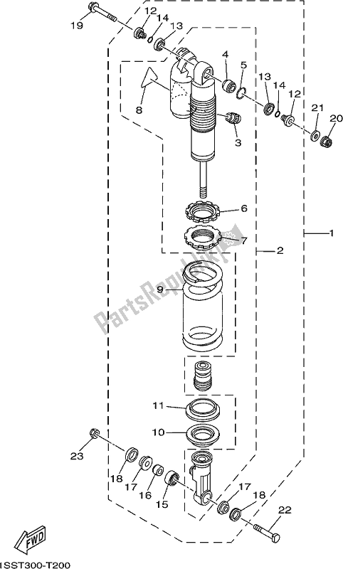 All parts for the Rear Suspension of the Yamaha YZ 250 2019