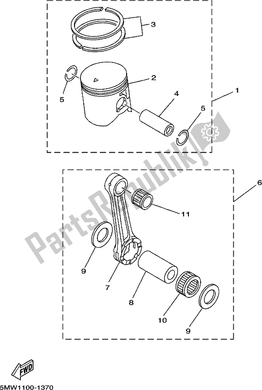 All parts for the Optional Parts 1 of the Yamaha YZ 250 2020