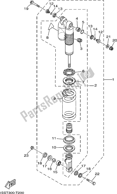 All parts for the Rear Suspension of the Yamaha YZ 250 2020