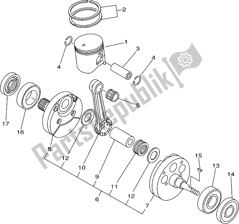 All parts for the Crankshaft & Piston of the Yamaha YZ 250 2021