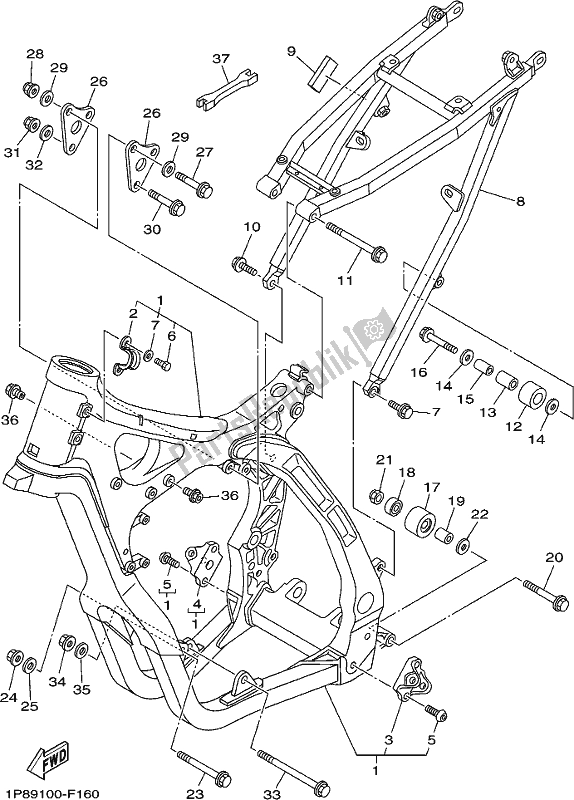 Todas las partes para Marco de Yamaha YZ 250 2021