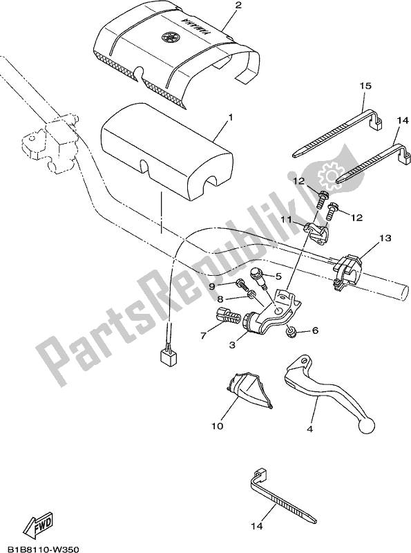 Todas as partes de Manípulo Interruptor E Alavanca do Yamaha YZ 250 2021