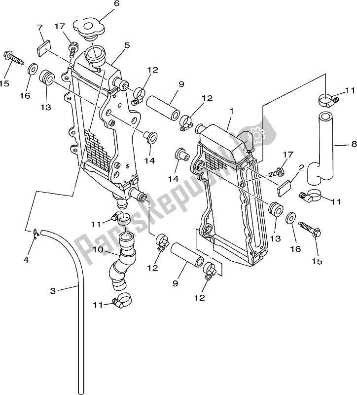 Toutes les pièces pour le Tuyau De Radiateur du Yamaha YZ 250 2021