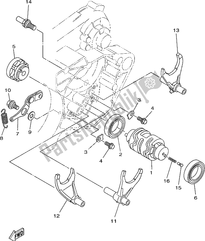 Wszystkie części do Krzywka Zmiany Biegów I Widelec Yamaha YZ 250 2021