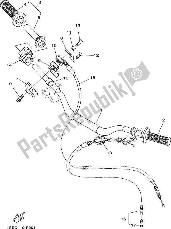 Todas las partes para Manija De Dirección Y Cable de Yamaha YZ 250 2021