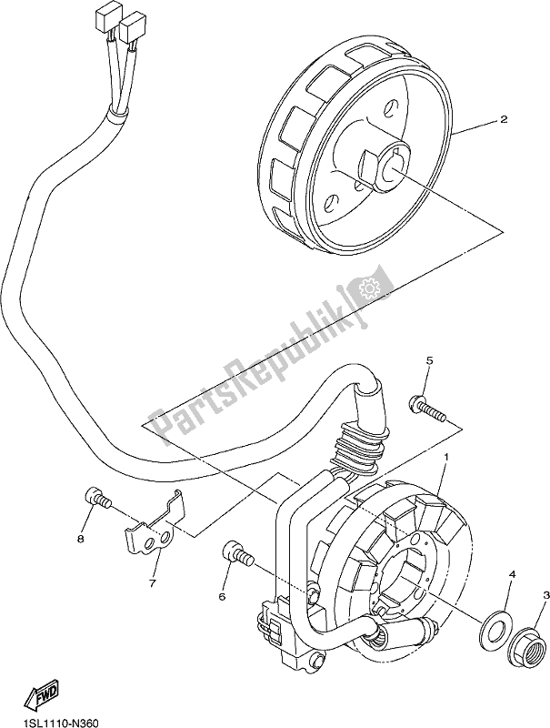 Alle onderdelen voor de Generator van de Yamaha YZ 250F 2017