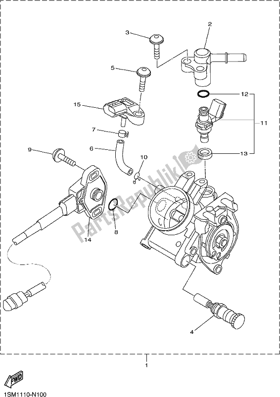 Alle onderdelen voor de Intake 2 van de Yamaha YZ 250F 2017