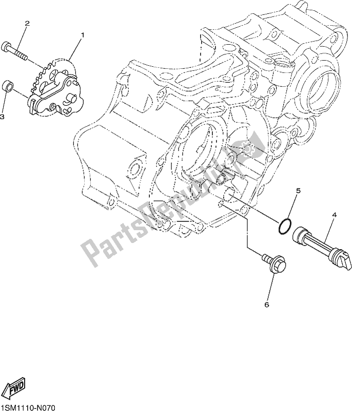 All parts for the Oil Pump of the Yamaha YZ 250F 2018