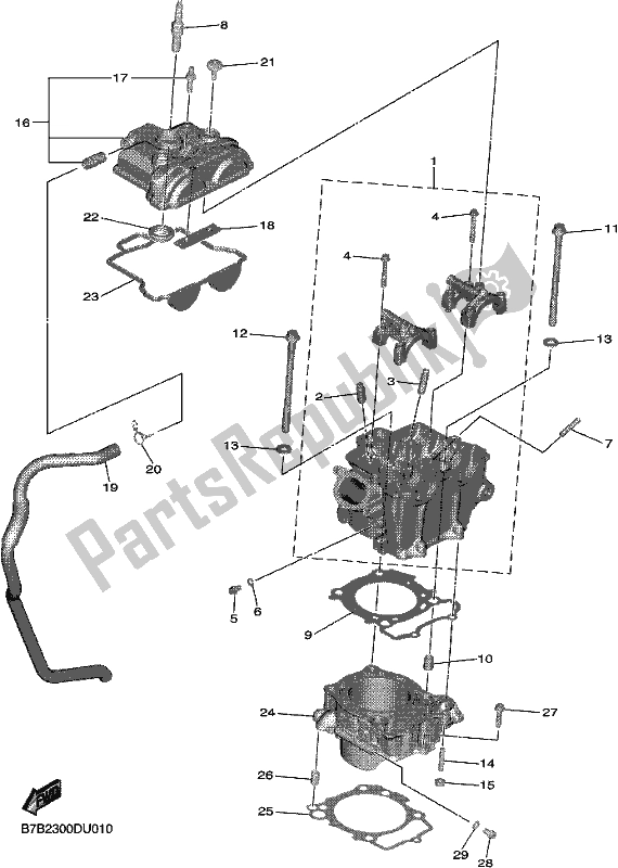 Todas as partes de Cilindro do Yamaha YZ 250F 2019