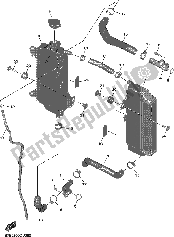 Toutes les pièces pour le Tuyau De Radiateur du Yamaha YZ 250F 2019