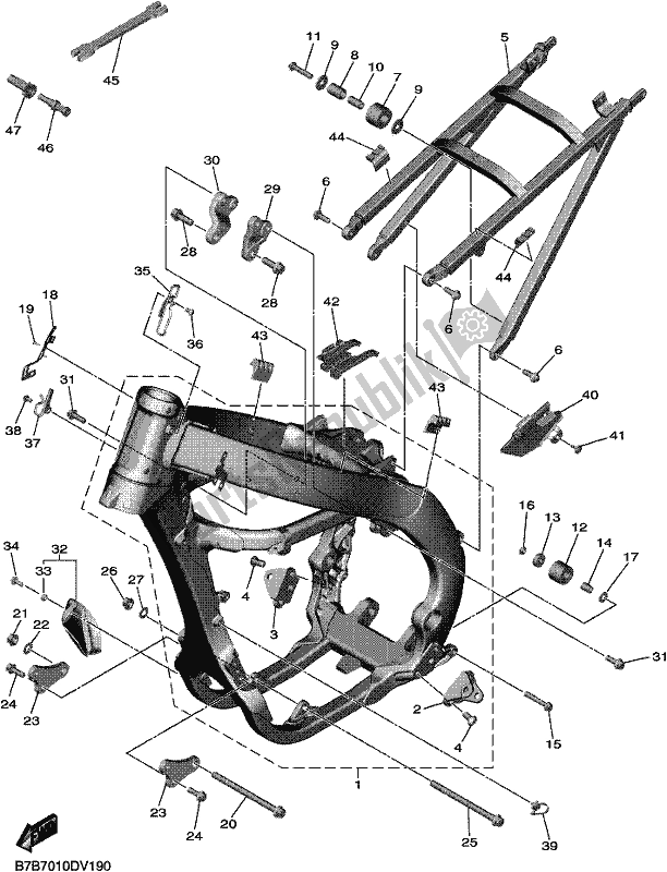 Wszystkie części do Rama Yamaha YZ 250F 2020