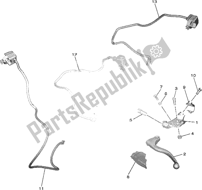 All parts for the Handle Switch & Lever of the Yamaha YZ 250F 2021