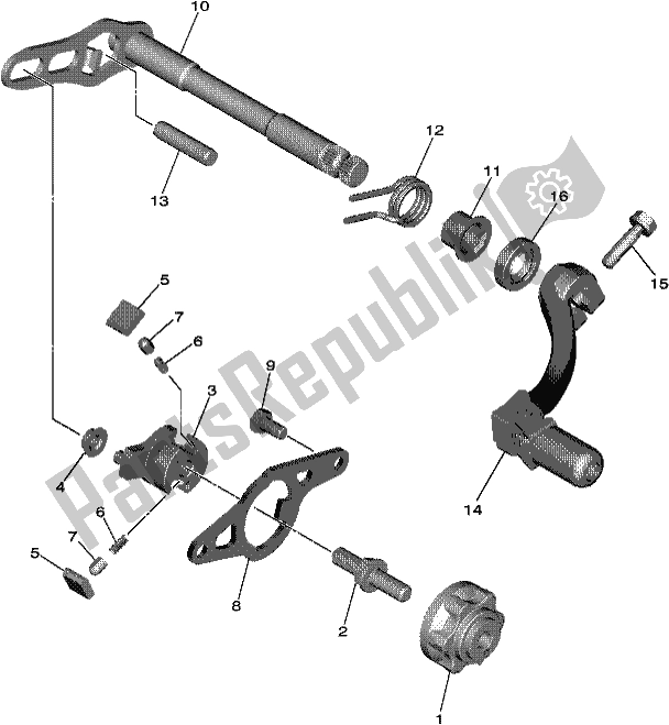 All parts for the Shift Shaft of the Yamaha YZ 250F 2021