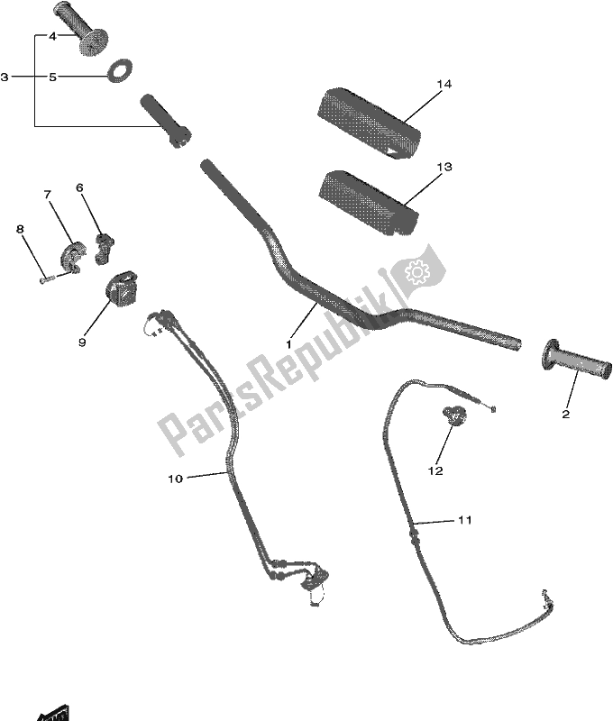 Todas las partes para Manija De Dirección Y Cable de Yamaha YZ 250F 2021