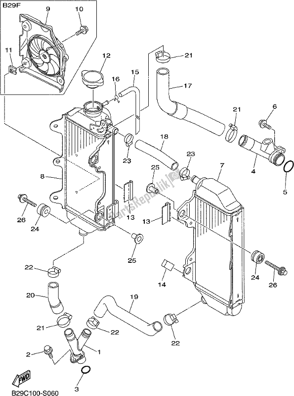 Toutes les pièces pour le Tuyau De Radiateur du Yamaha YZ 250 FX 2017